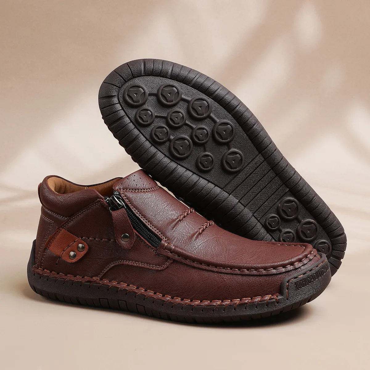 Men’s Handmade Premium Leather Slip-On Driving Boots