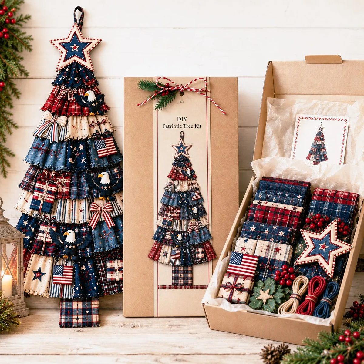 🔥 HOT SALE 🔥🎄Beginner-Friendly DIY Oversized Patchwork Christmas Tree Door Hanging Kit | Complete Kit with All Tools & Step-by-Step Guide Included 💕