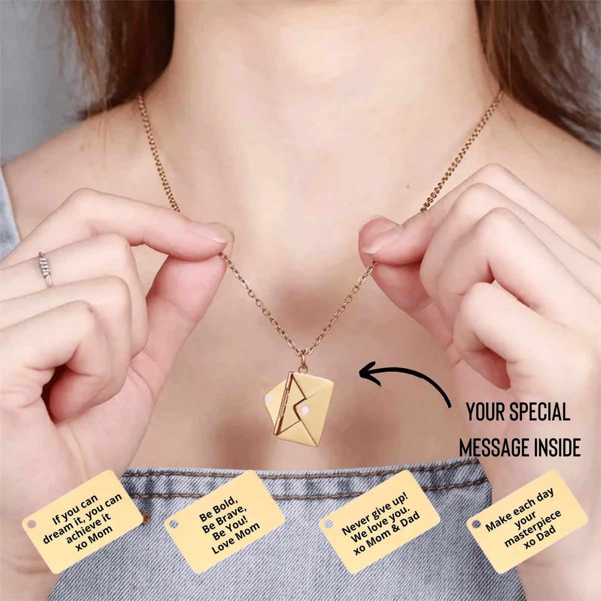 Mother's Day Gift-Custom Love Photo Letter Envelope Necklace