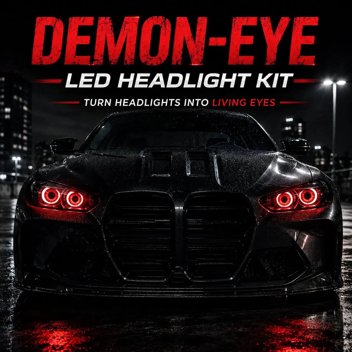 🎉 👁️ Demon Eye RGB Headlight Kit – Animated Iris Car Lighting Upgrade