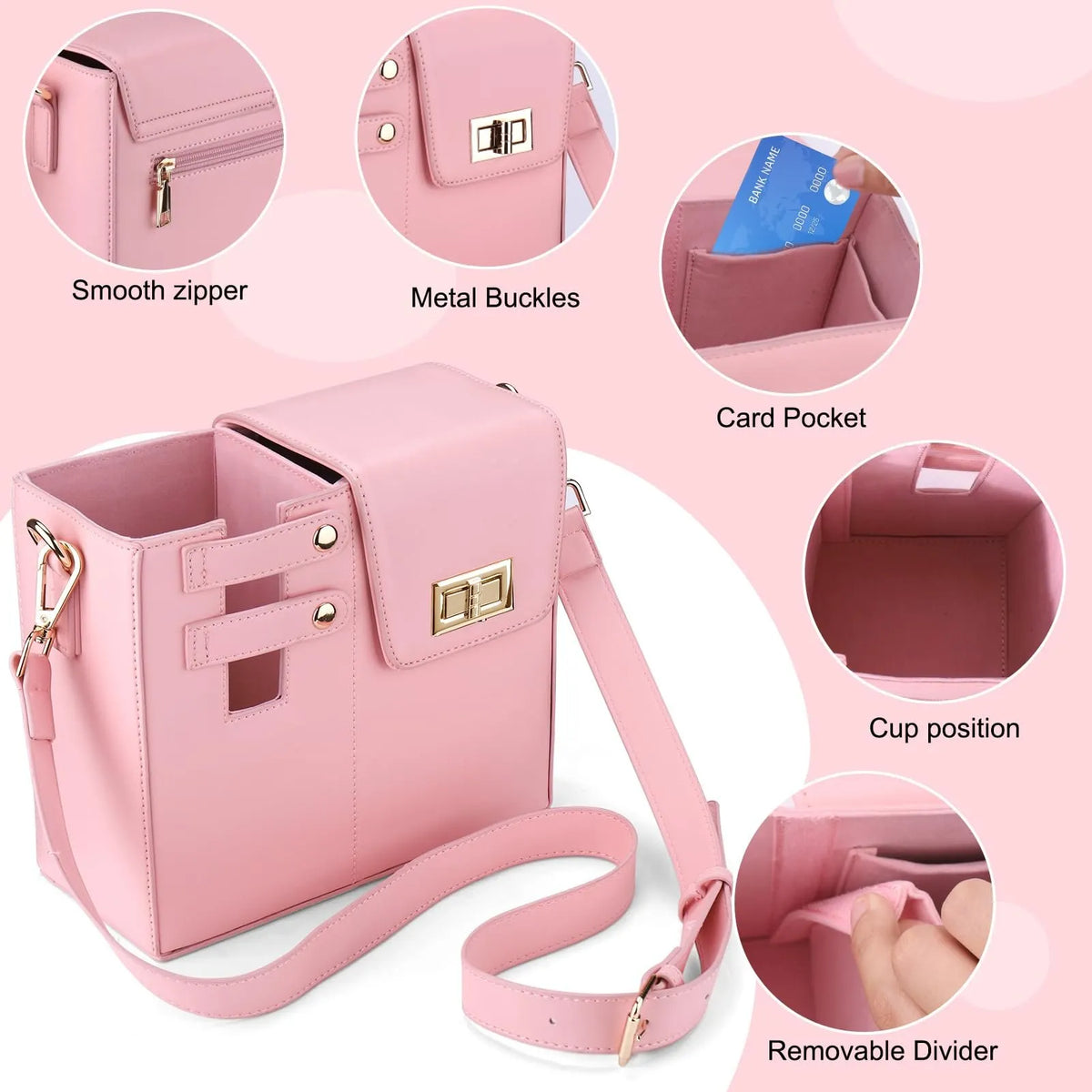 CROSSBODY BAG WITH SPORTS WATER BOTTLE HOLDER FOR WOMEN