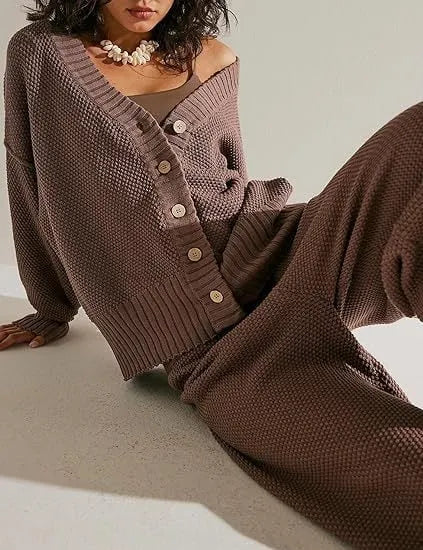 Soft Ribbed Knit Cardigan Set (FREE SHIPPING)