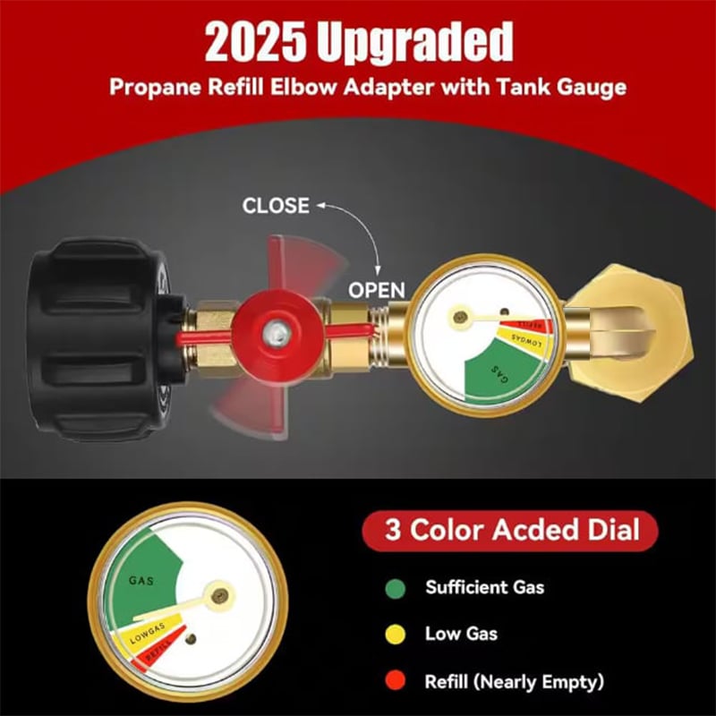 🎉✨ Top-Rated Propane Refill Elbow Adapter with Tank Gauge