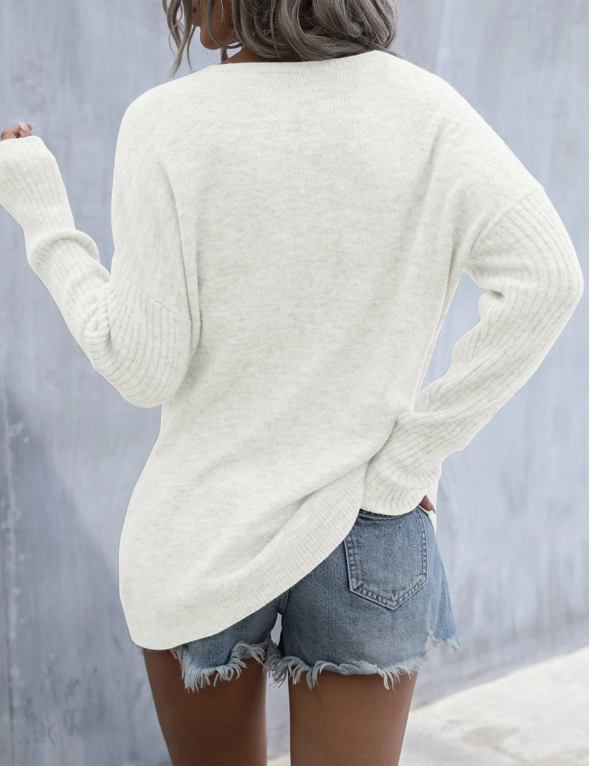 Women's Fall Off The Shoulder Knitted Pullover Sweater