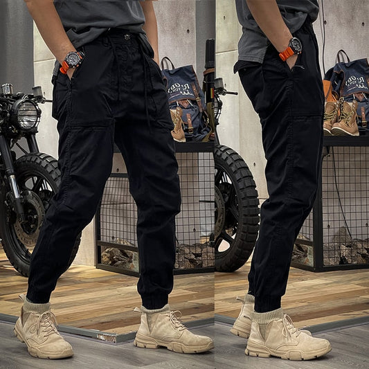 SPRING MEN'S DISTRESSED SLIM FIT BIKER JEANS