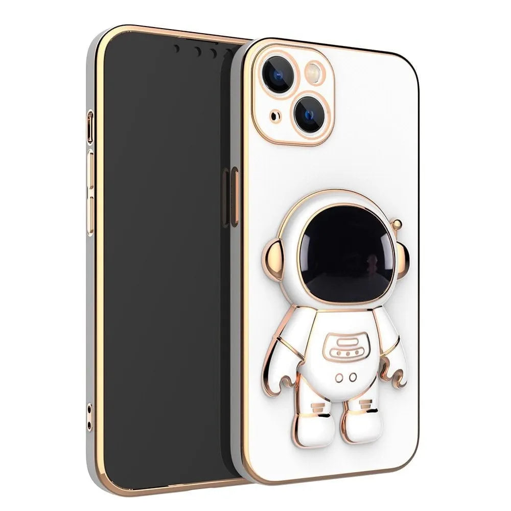 6D Plating Astronaut Hidden Stand Case Cover for iPhone