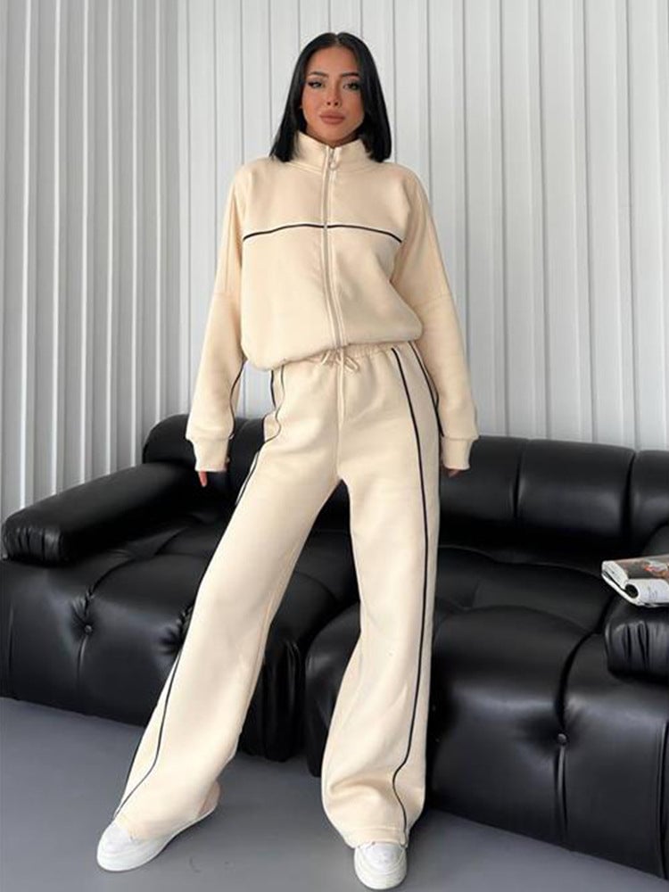 Autumn temperament casual loose fashion cardigan hoodie set women
