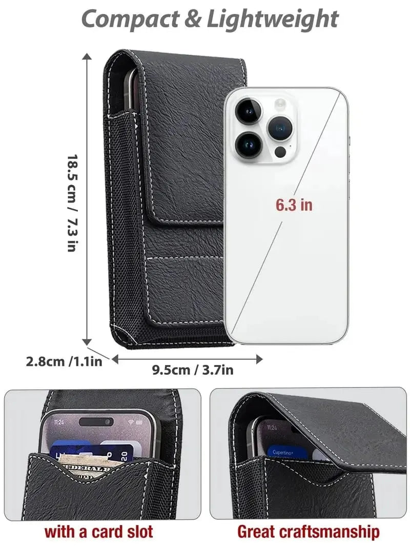 🔥 HOT SALE 🔥⚡Big Discount | Waist Belt Cell Phone Pouch 📱 Multi-Pocket Leather  Card Holder