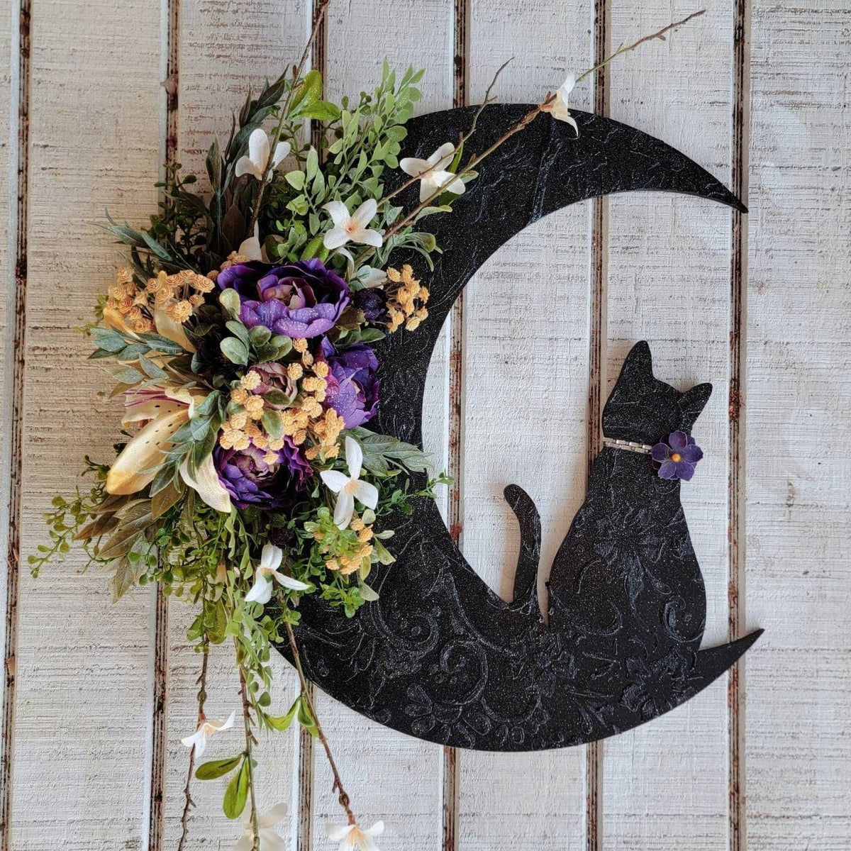WITCHY CELESTIAL DOOR/ART HALLOWEEN LUNAR DECOR KITTY LOVERS GIFT- 🔥 BUY 2 FREE SHIPPING!