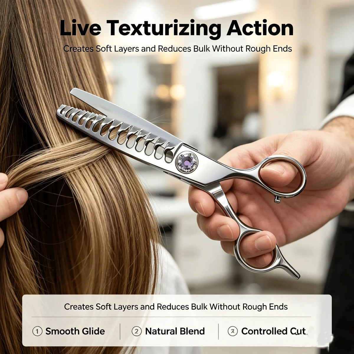 🎉Professional Hair Texturizing Thinning Scissors--Stainless Steel Hair Shears