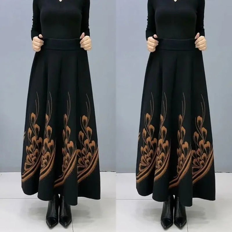 Best Seller 🔥 High-Waisted A-Line Elegant Synthetic Wool Skirt