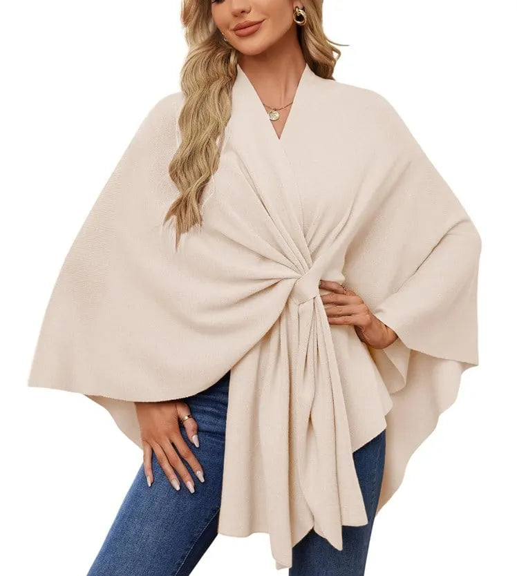 WOMEN'S ELEGANT SHAWL WRAPS SOFT OPEN FRONT PONCHO SWEATER(BUY 2 FREE SHIPPING)