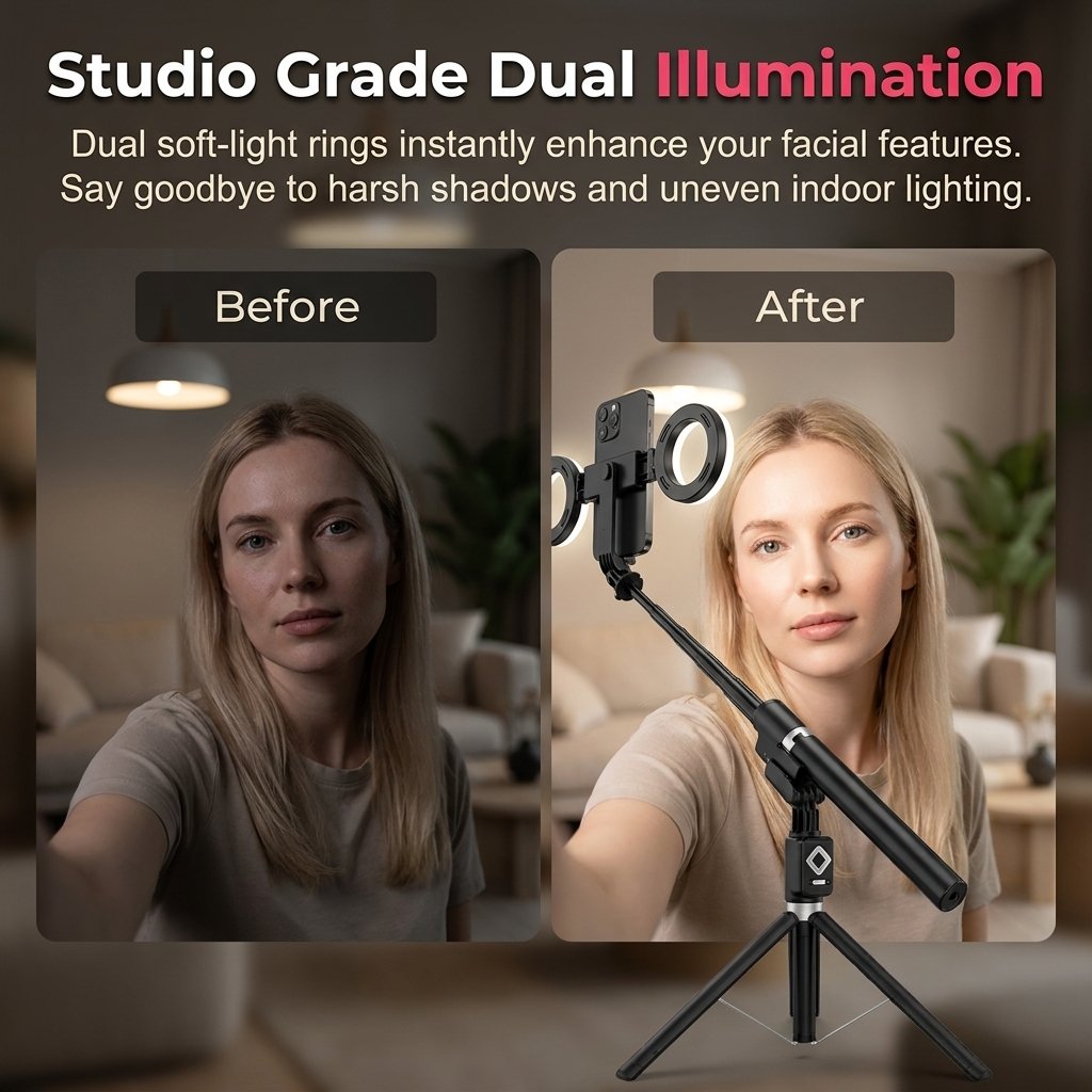 🔥49% Off📱New 6 in 1 Selfie Stick With Fill Light
