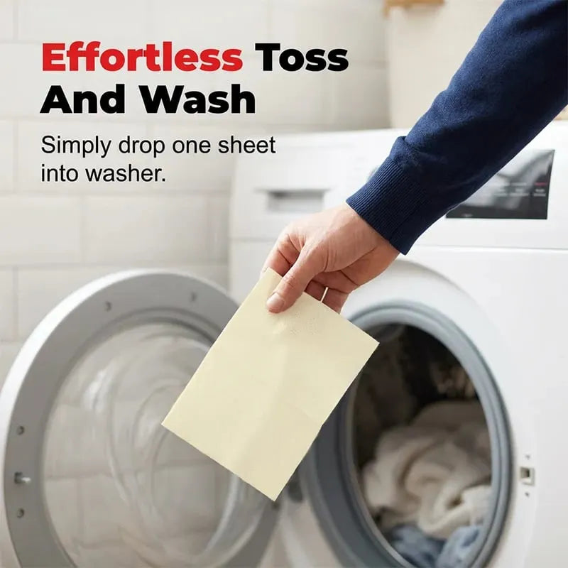 🔥HOT SALE🔥🔥💥 Deep Cleaning Laundry Whitening Sheets ✨🧺 Powerful Stain Remover Brightening Fabric Laundry Cleaning Sheets