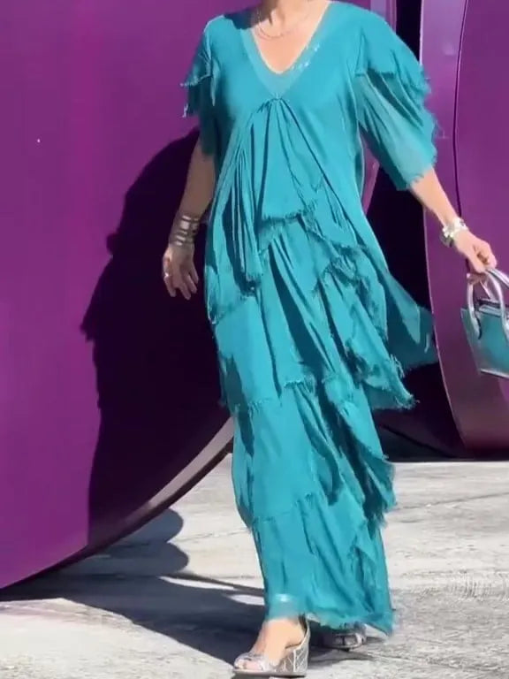 🔥Elegant V-neck Maxi Dress(BUY 2 FREE SHIPPING)
