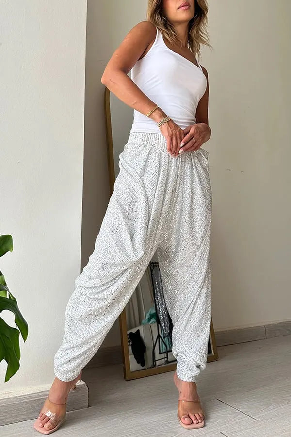 Loose sequined bloomers