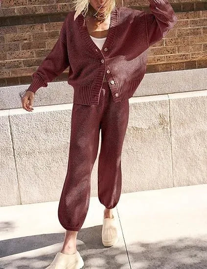 Soft Ribbed Knit Cardigan Set (FREE SHIPPING)