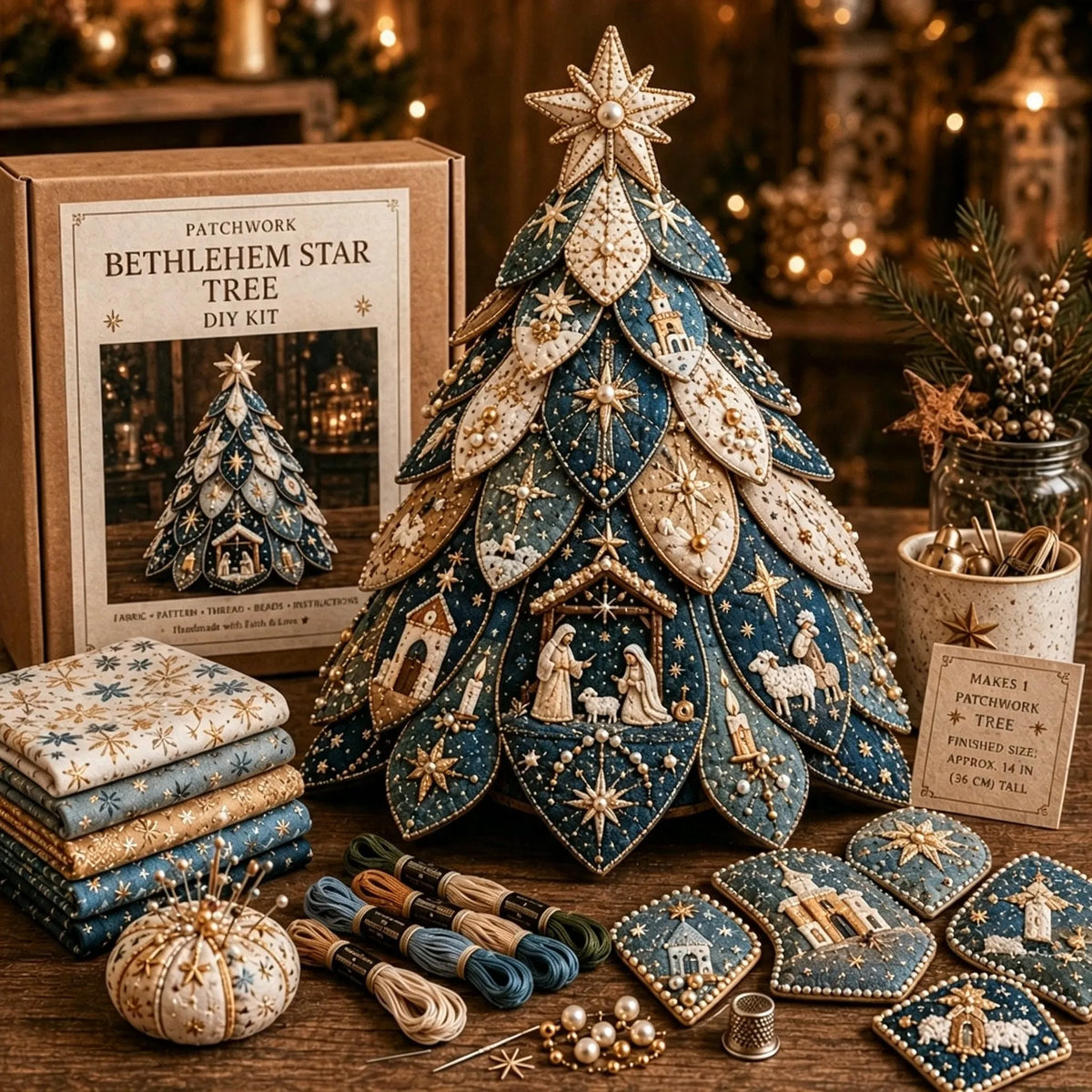 🔥LAST DAY 49% OFF - ✝️Religious-Themed Beaded & Quilted Christmas Tree DIY Kit(📦Buy 2 Free Shipping)