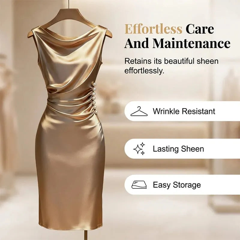 Women's Sleeveless Cowl Neck Midi Dress