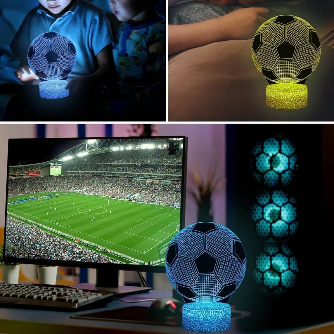 🎉Soccer 3D Optical Illusion Night Light LED Desk Lamp
