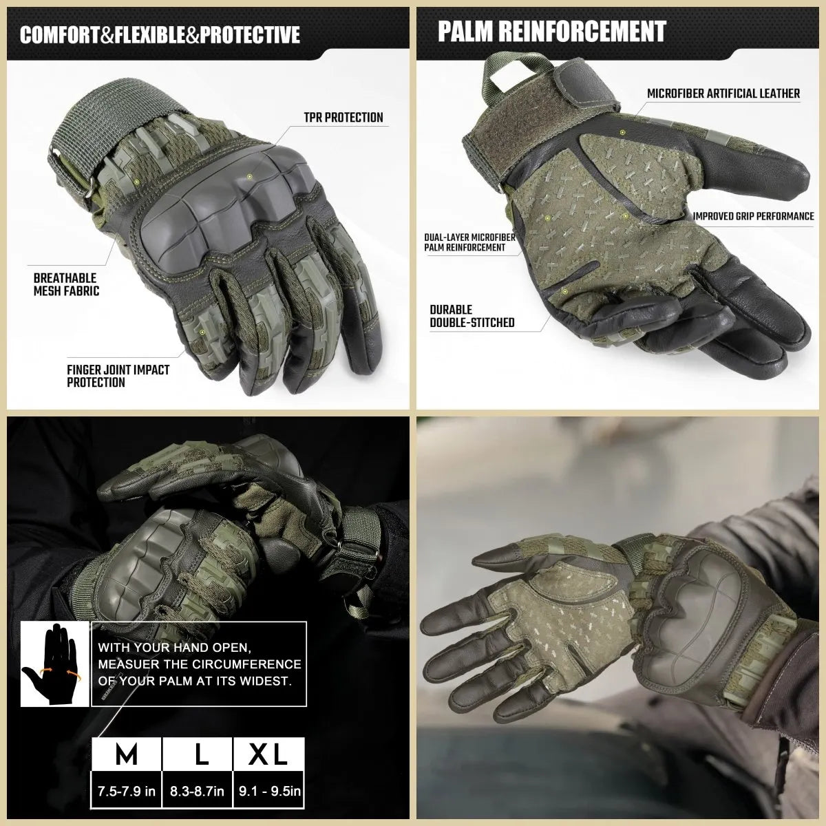 Rubber Guard Tactical Gloves