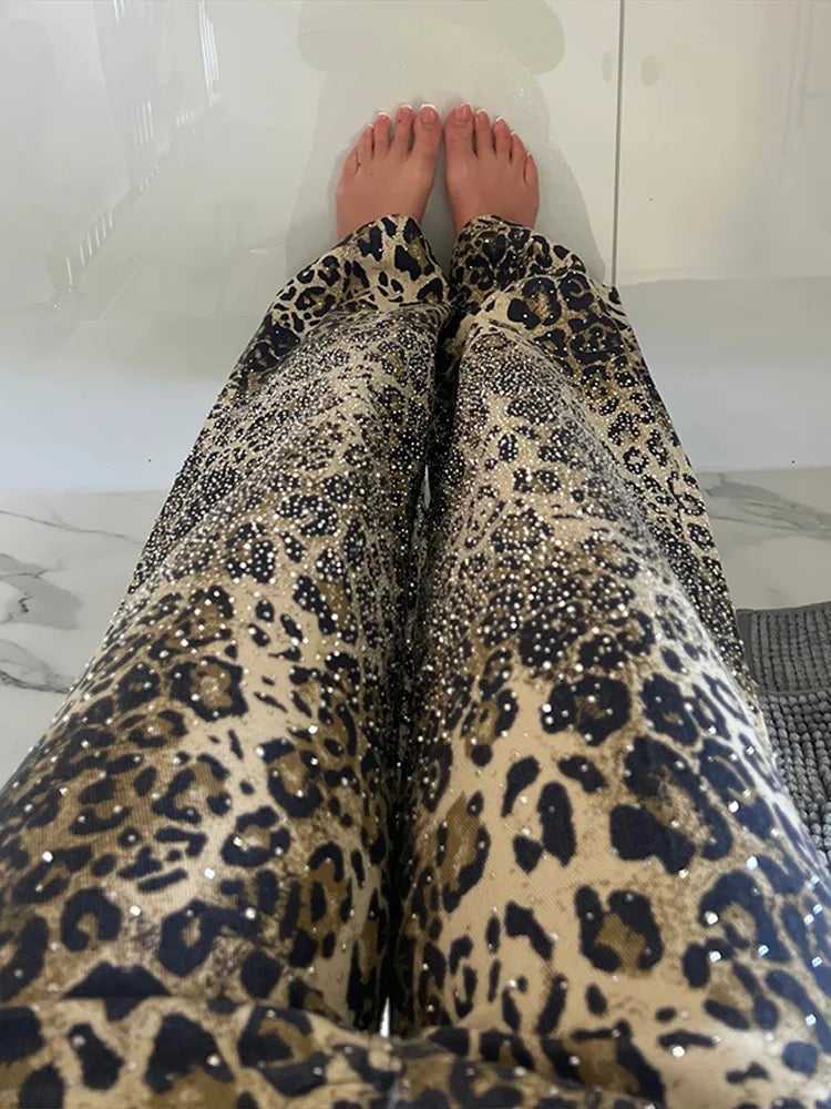 Leopard Denim Jeans