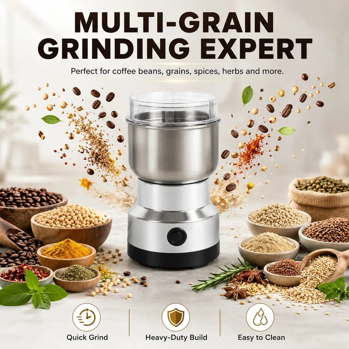 🔥HOT SALE🔥High-Speed Stainless Steel Grain Grinder