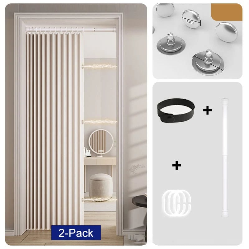 🔥 HOT SALE 🔥⏰🔥LIMITED TIME 49% OFF! ⭐No-Drill Magnetic Accordion Door Curtain