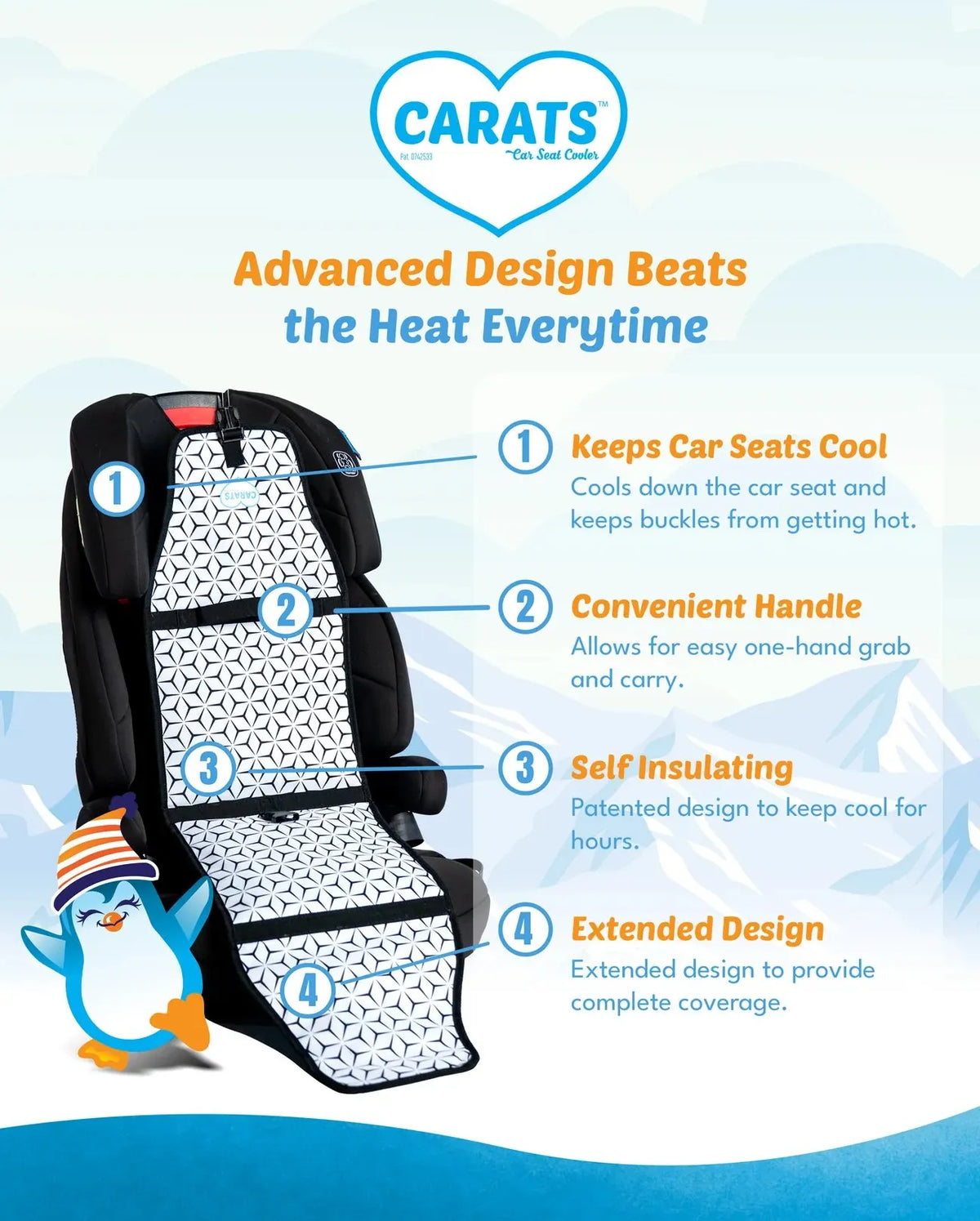 ❄ Child Car Seat Cooler – Reusable Cooling Pad for Summer Travel