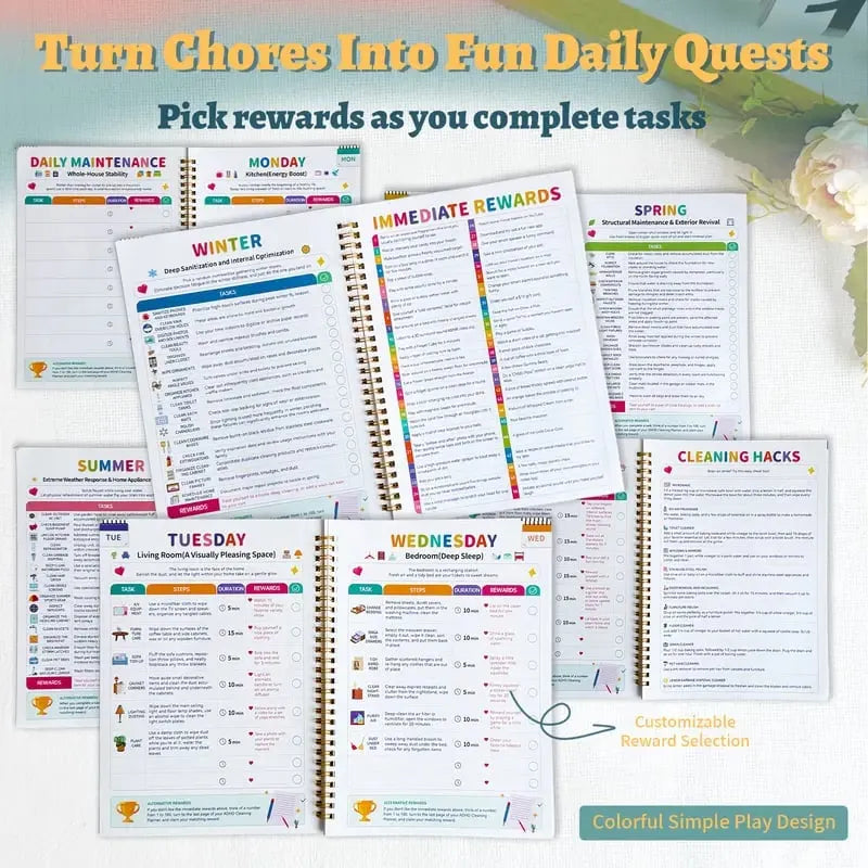 🧠2026 ADHD Cleaning Planner📕Turn Chaos into Calm, One Tiny Step at a Time