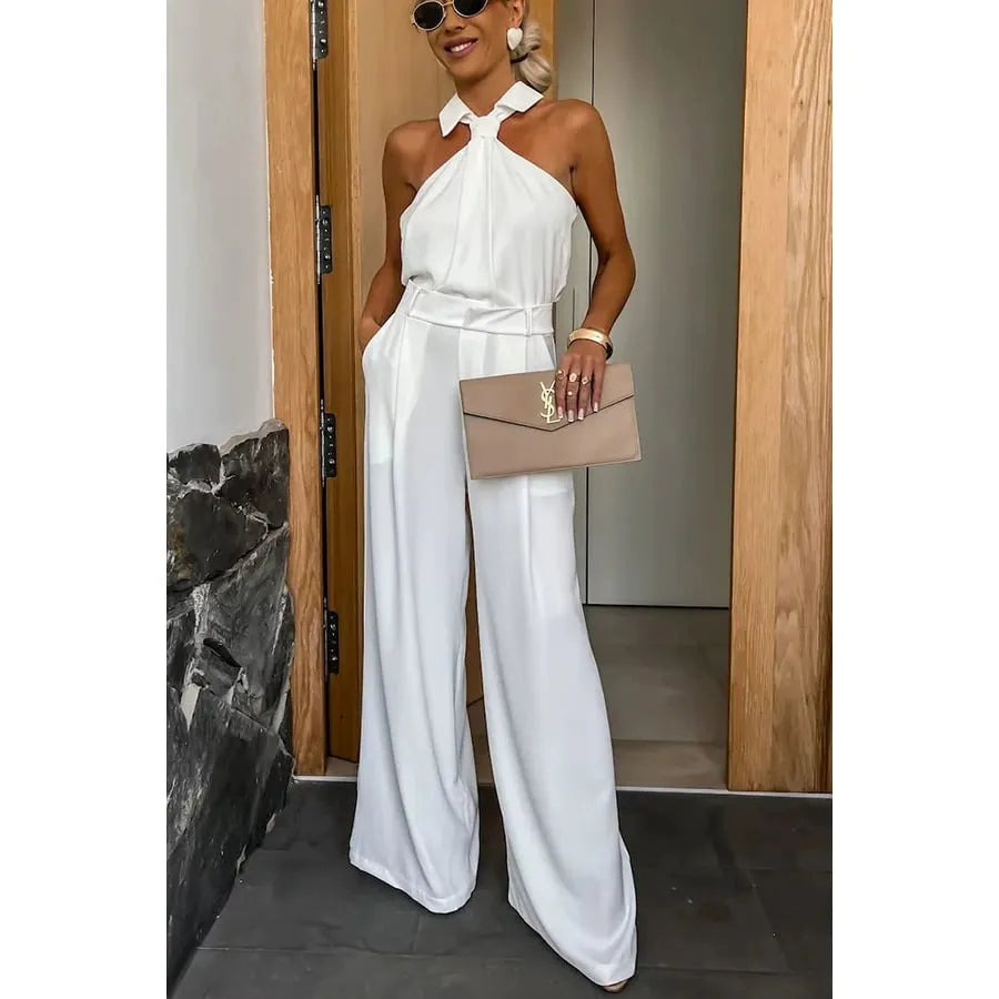 Fashionable Sleeveless Jumpsuit with Wide Legs for Women