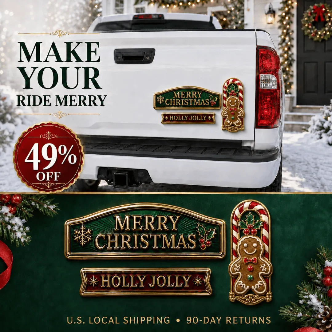 🔥HOT SALE🔥 3-Piece Christmas Car Emblem Metal Badge Set – Multiple Festive Character Styles Available