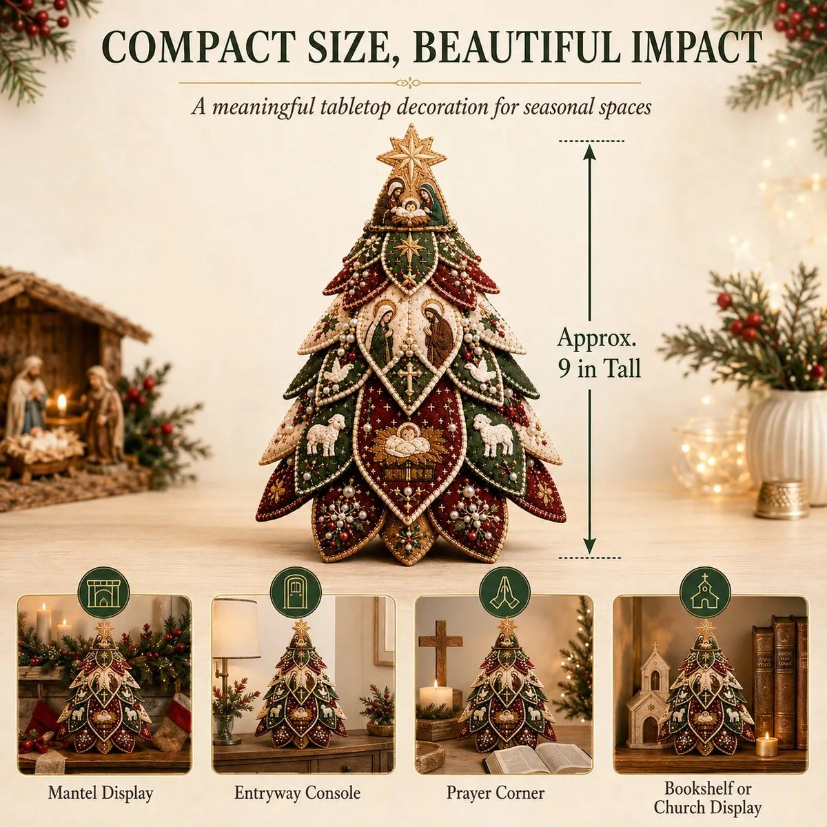 🔥LAST DAY 49% OFF - ✝️Religious-Themed Beaded & Quilted Christmas Tree DIY Kit(📦Buy 2 Free Shipping)
