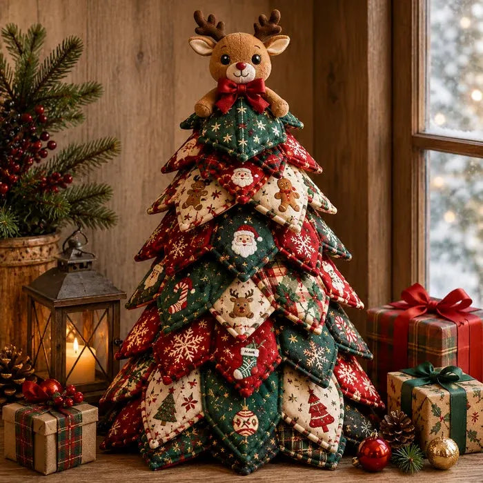 🔥 HOT SALE 🔥🔥LAST DAY 49% OFF - 🎄🧵DIY Quilted Christmas Tree Kit – Handmade Fabric Holiday Tabletop Tree Decor