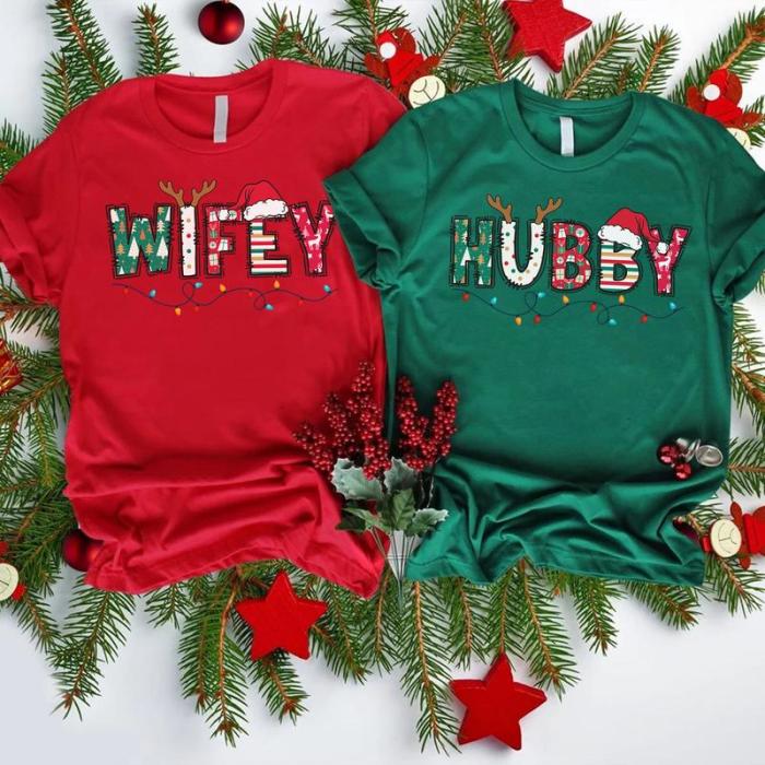 Christmas Wife and Husband T-shirt