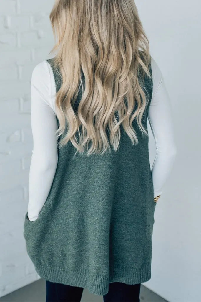 Women's Cozy Pocket Sweater Vest