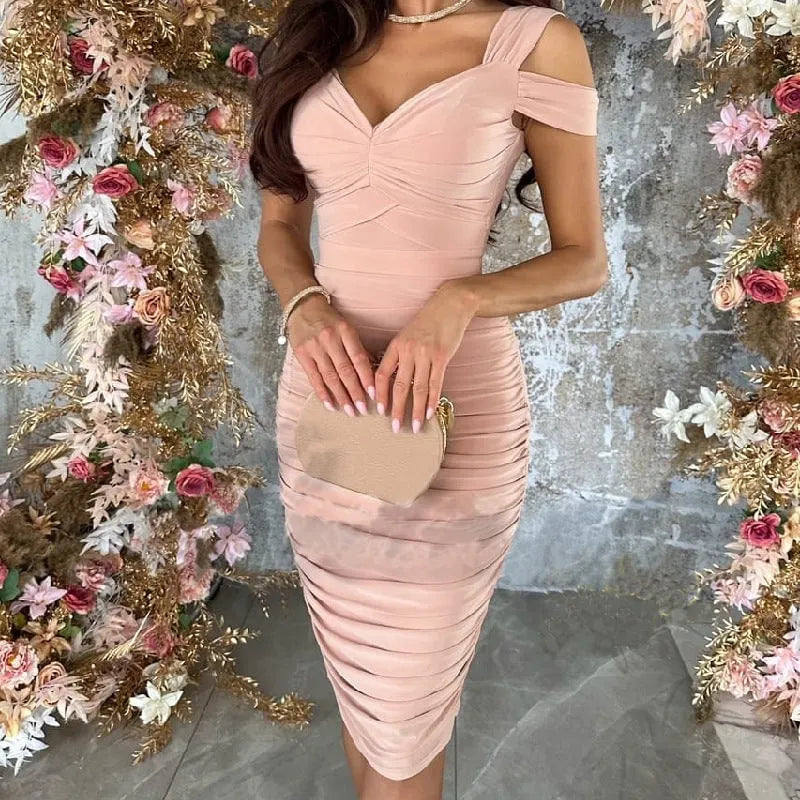 💖Limited Sale 49% OFF💖Women's Slim Fit Sexy Off-Shoulder Bodycon Dress