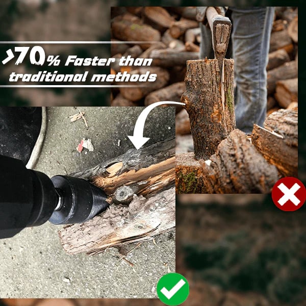 🔥HOT SALE🔥💞50K+ SOLD!🔧✅The Professional Upgrade for Firewood Prep. Durable Drill Set Makes Quick Work of Logs. 🛠️⚡