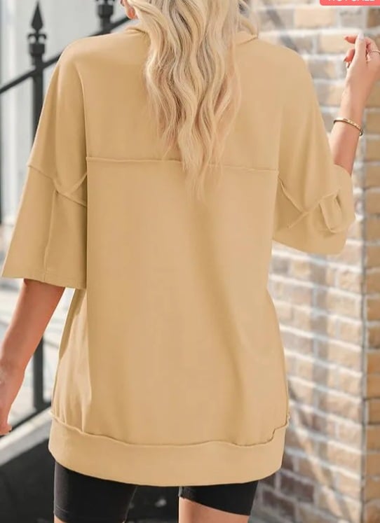 Oversized Casual Henley Summer Tops Tees (Buy 2 Free Shipping)