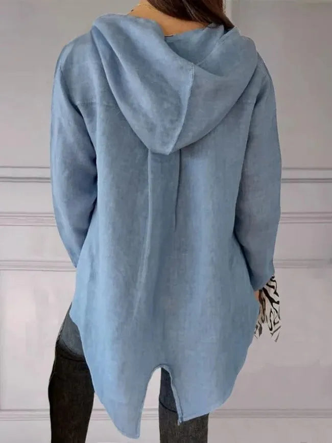 V-neck Single Button Tailcoat Hooded Sweatshirt (Buy 2 Free Shipping)