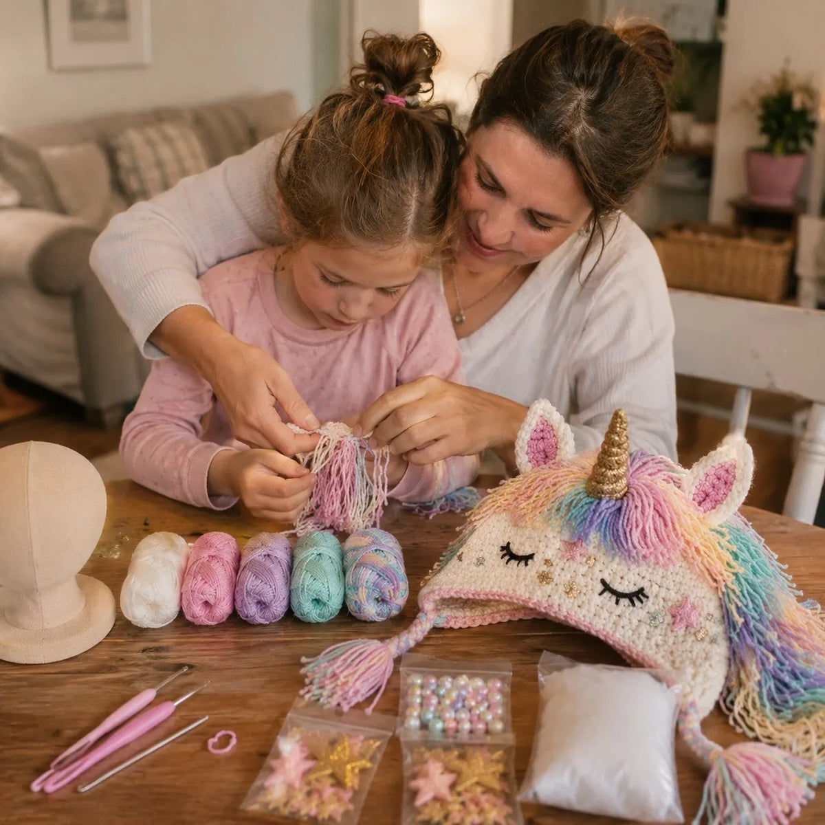🔥HOT SALE🔥🐉✨ Fantasy Hood Hat DIY Crochet Kit | Premium Soft Yarn Materials with Step-by-Step Guide DIY Handmade Wearable Character Hood 🧶🎭✨