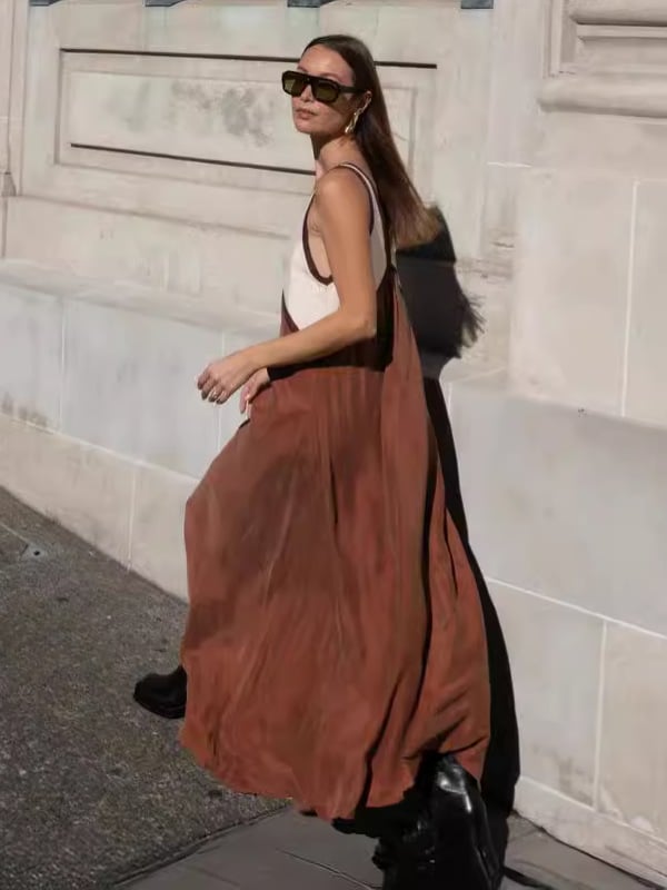Sleeveless Colorblock Swing Dress