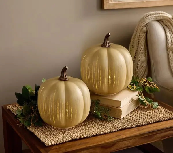 Illuminated Starry Night Pumpkins by Valerie