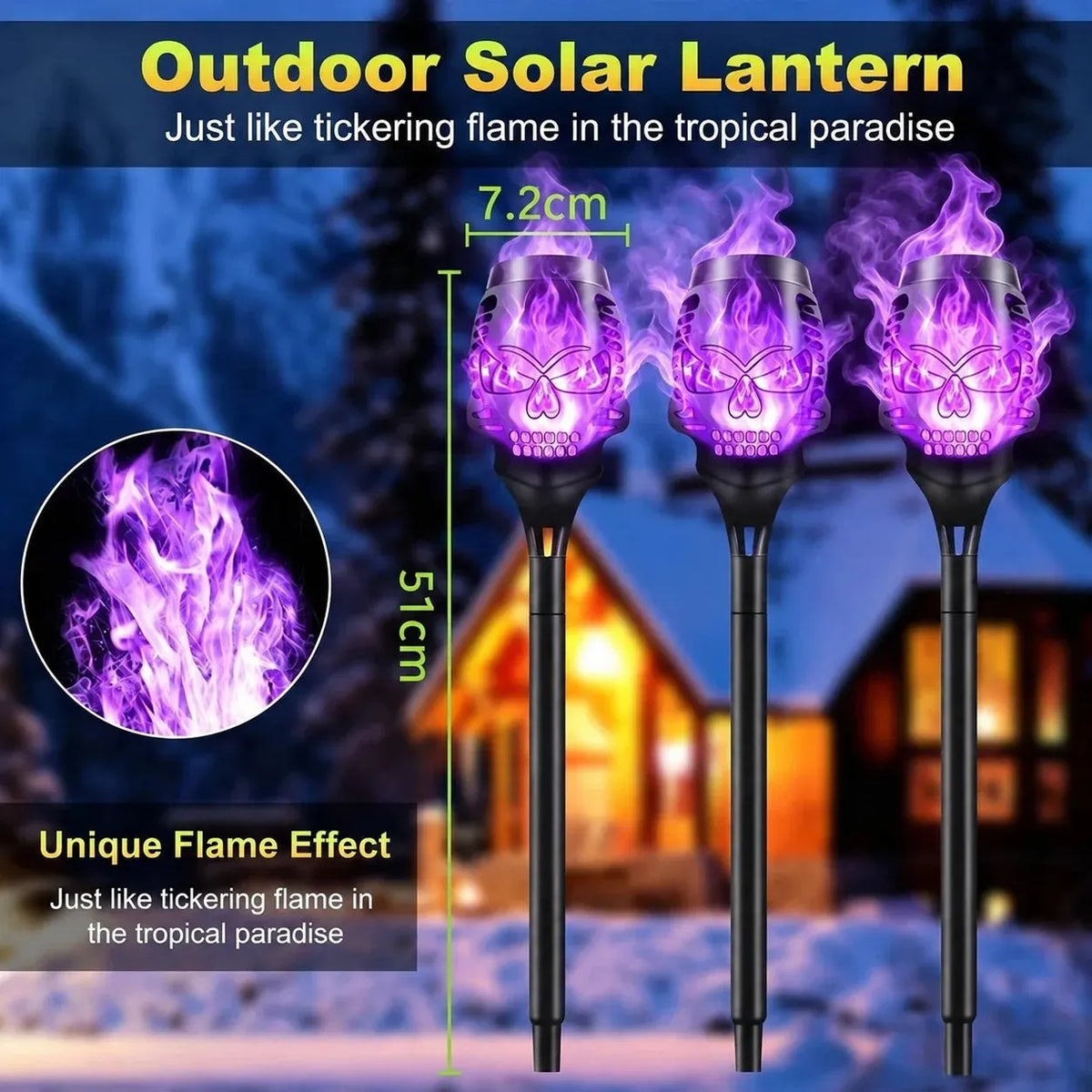 🎉Halloween Early Bird Special Sale🔥Halloween Solar Skull Flame Lights💀