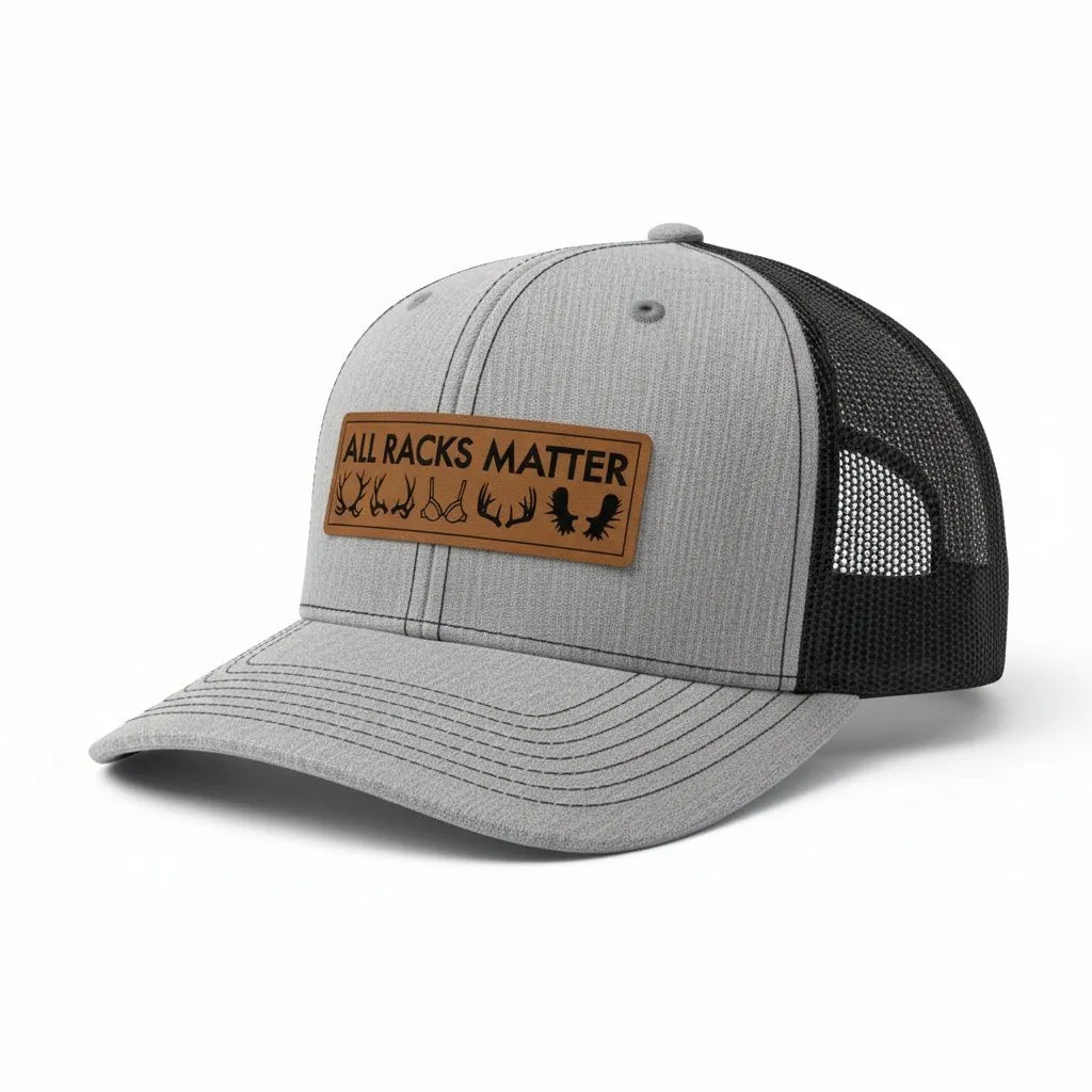 🔥 HOT SALE 🔥All Racks Matter Leather Patch Trucker Hat