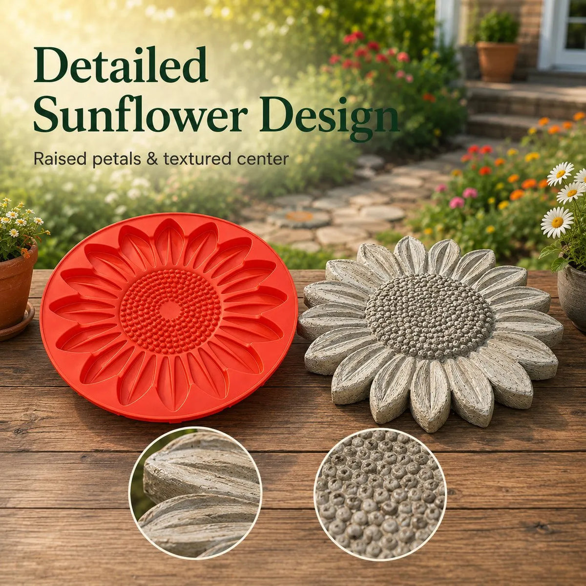 🔥HOT SALE🔥💥 LAST DAY 49% OFF - 🌻 Reusable Sunflower Stepping Stone Mold (📦Buy 2 Free Shipping)