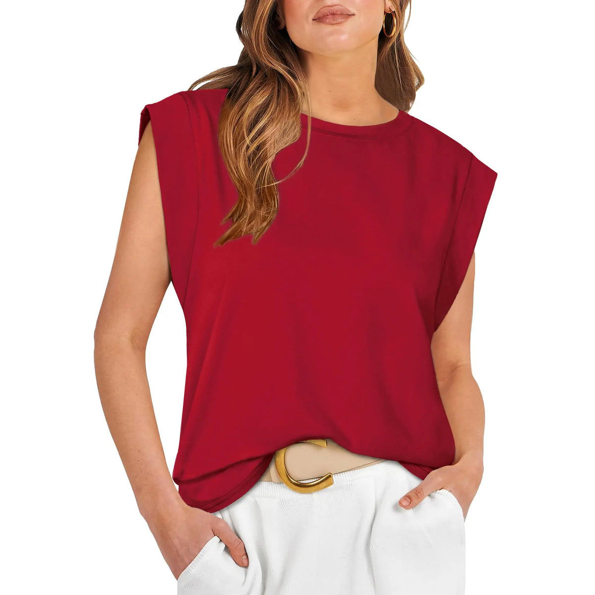 Cap Sleeve Tops for Women Summer Loose Tank Tops