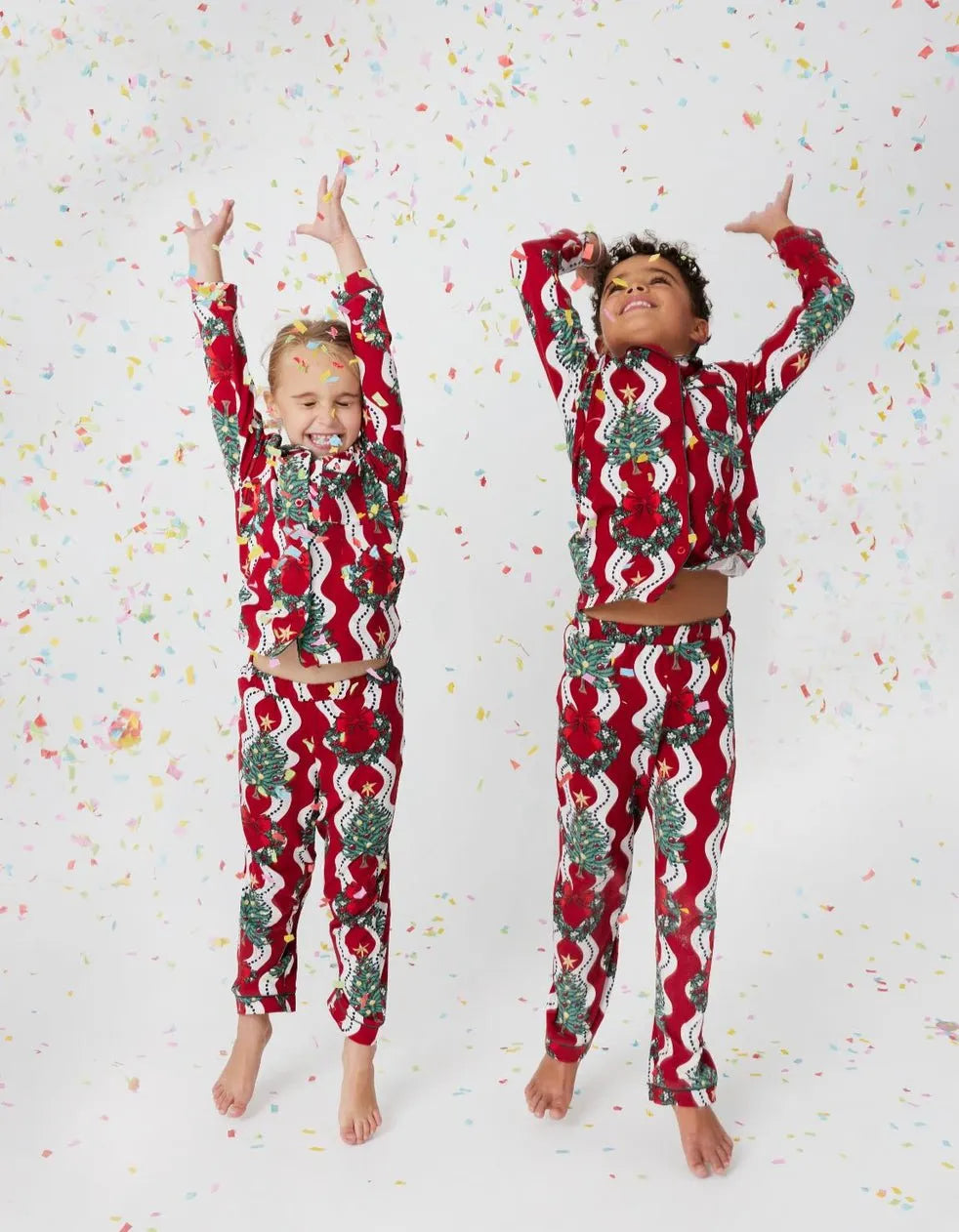 🎅Christmas Tree Wreath Stripe Print Long Pyjama Set