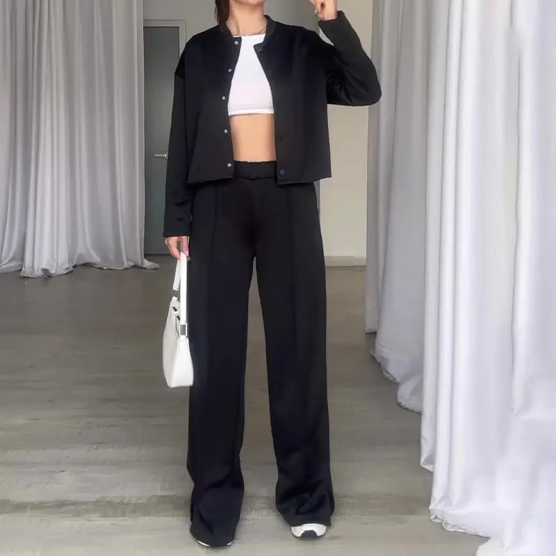 Jacket and Loose Pants 2-Piece Set