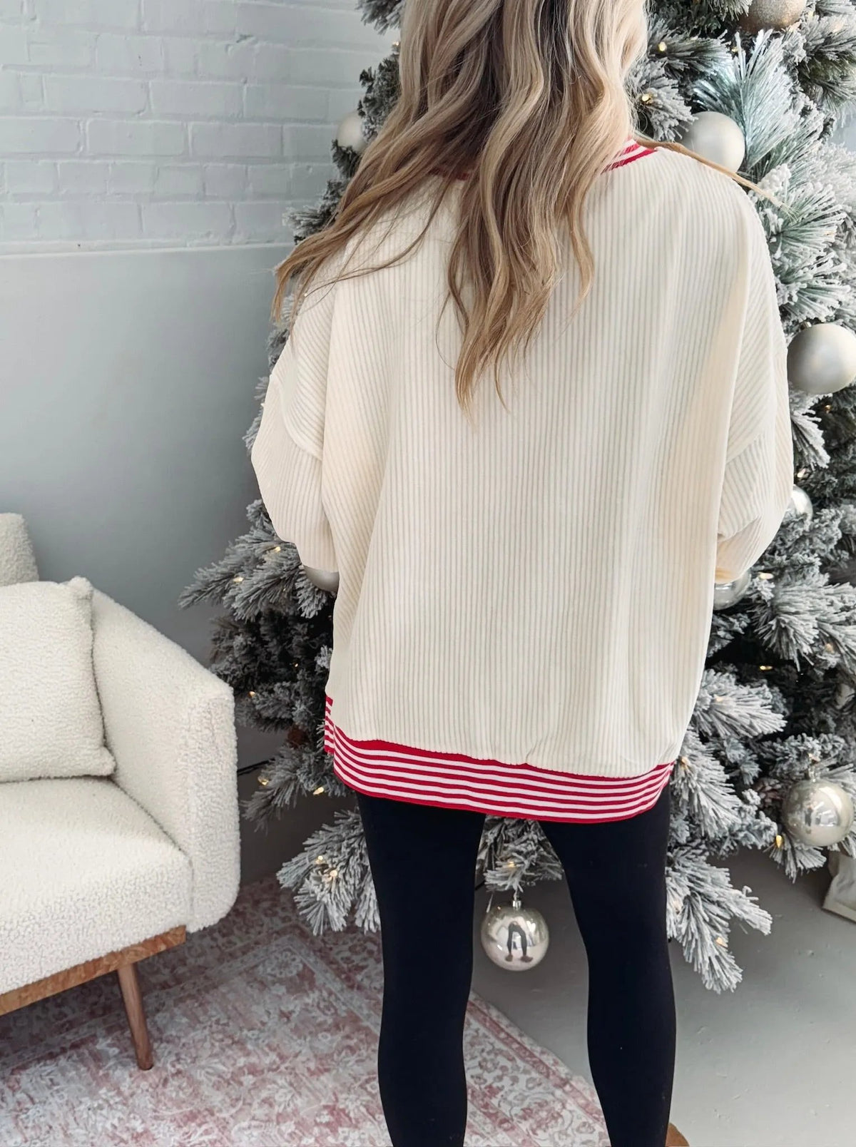Skating Santa Sequin Pullover (Buy 2 Free Shipping)